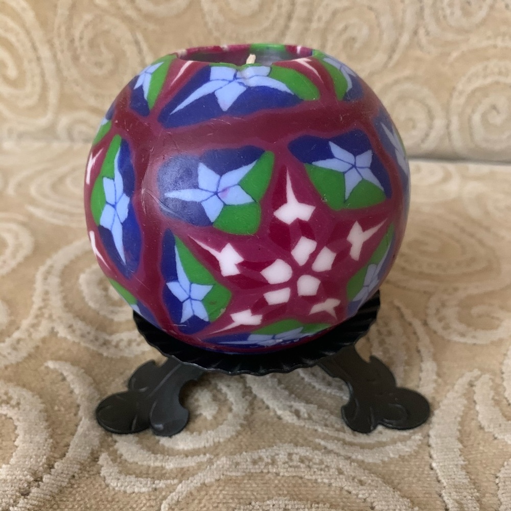 Decorative Ball Candle & Metal Candle Holder